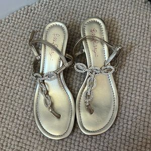 Lilly Pulitzer gold sandals size 8